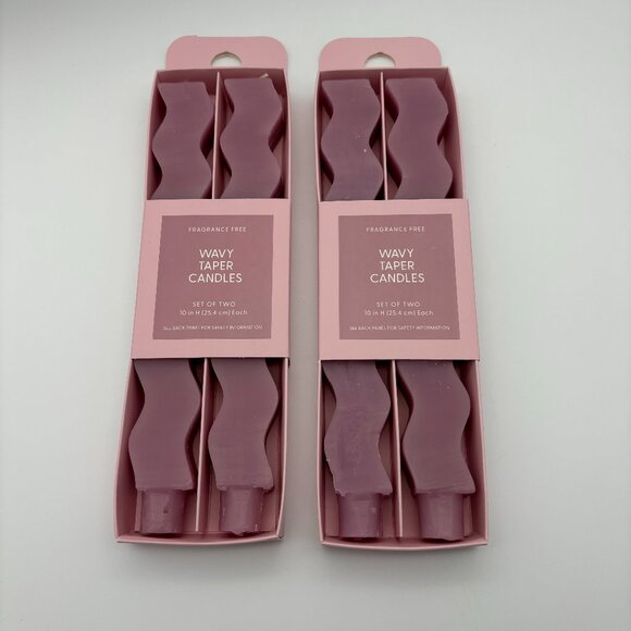 Room Essentials Other - Room Essentials "Pink Crepe" Wavy Shaped Taper Candles, 2ct (x2) Valentine's Day